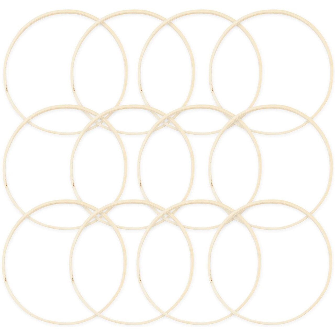 Bright Creations Wooden Hoops for Crafts - 9 in, 12-Pack - Macrame Wood Hoops & Wooden Circles for Dreamcatchers - Smooth Unfinished Wood for DIY Embellishment